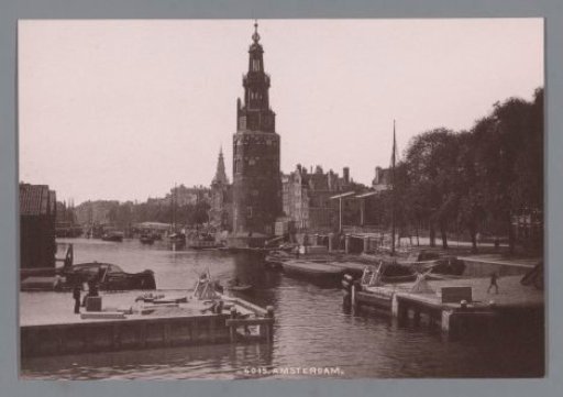 View of the Montelbaanstoren and the Oudeschans in Amsterdam