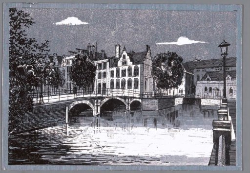 View of the House on the Three Canals in Amsterdam