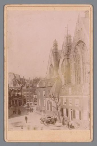 View of the Oudekerksplein with the Oude Kerk in Amsterdam