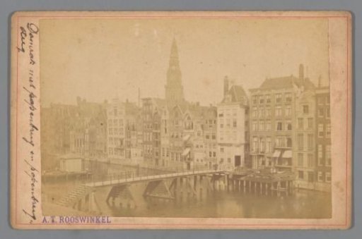 View of the Damrak, the Papenbrug and Papenbrugsteeg in Amsterdam