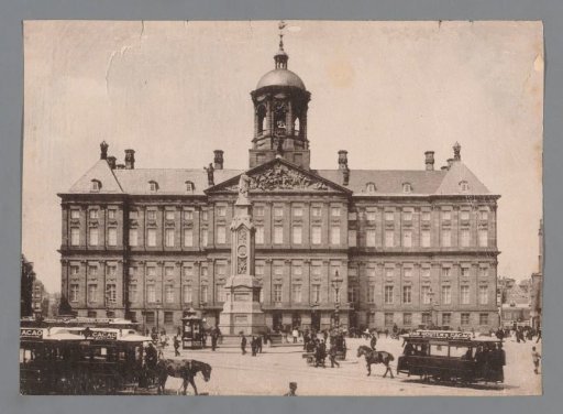 View of the Royal Palace on the Dam in Amsterdam