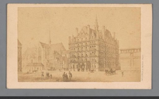 Photoreproduction of a design for a hotel to be built on the Dam in Amsterdam