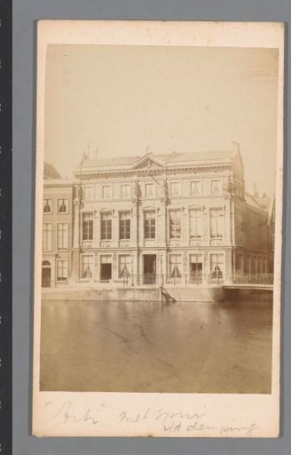 View of the society Arti et Amicitiae on the Rokin, corner Spui in Amsterdam