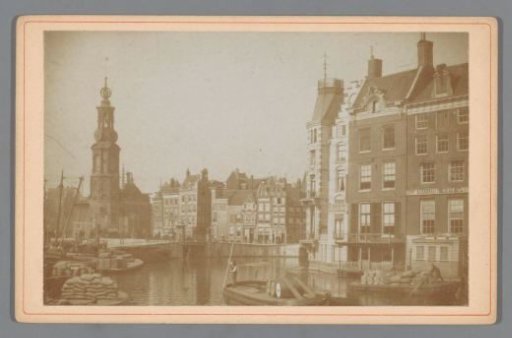 View of the Amstel in Amsterdam, with the Munttoren on the left