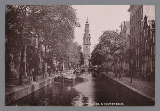 View of the Zuiderkerk in Amsterdam, seen from the Groenburgwal