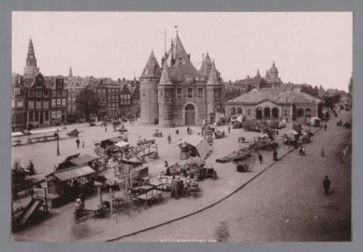 View of the Waag on the Nieuwmarkt in Amsterdam