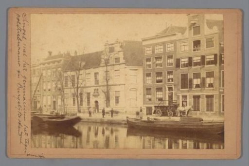 View of the gymnasium, police station and civil registry office on the Singel in Amsterdam