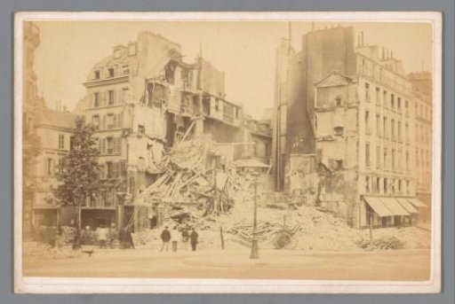 View of Place de la Bastille in Paris after the fire caused by the Paris Commune