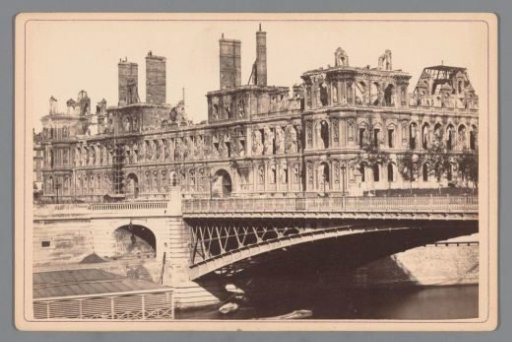 View of the City Hall in Paris after the fire caused by the Paris Commune