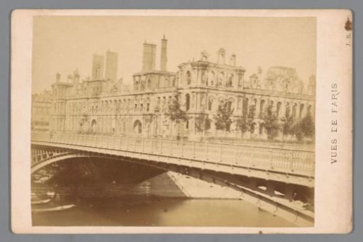 View of the City Hall in Paris after the fire caused by the Paris Commune