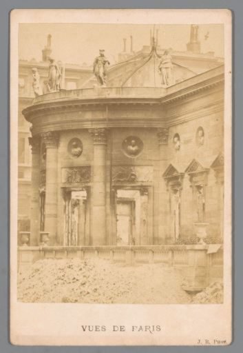 View of a part of the Palais de la Légion d'Honneur in Paris after the fire caused by the Paris Commune