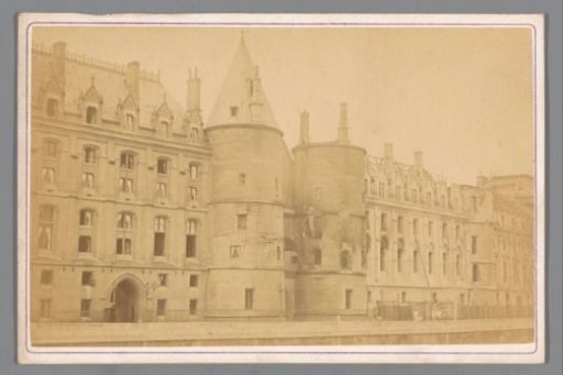 View of the Palace of Justice in Paris after the fire caused by the Paris Commune