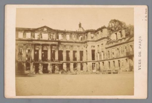 View of the courtyard of the Château of Saint-Cloud after the fire caused by the Paris Commune