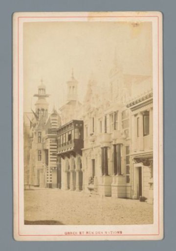 Pavilions along the Rue des Nations at the World's Fair in Paris in 1878