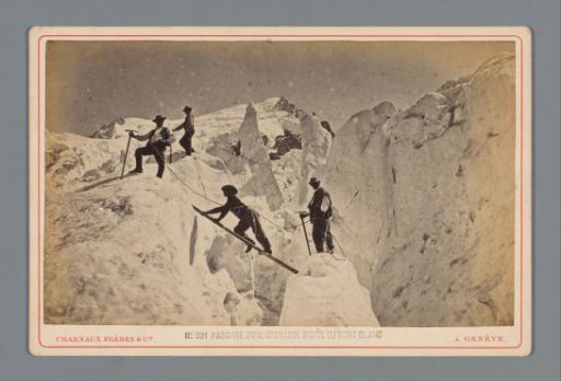 Crossing of a Crevasse on the Route to Mont Blanc