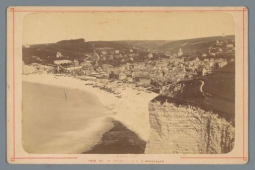 View of Etretat taken from the Chambre des Demoiselles