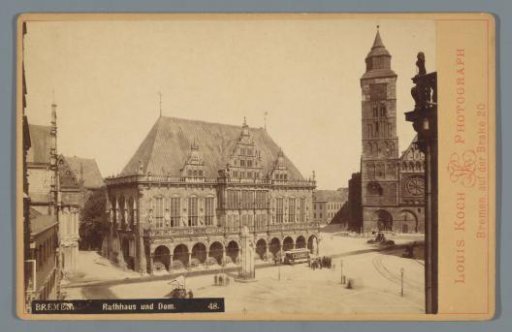 View of the Town Hall and the Cathedral of Bremen