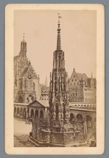 View of Our Lady's Church and the Schöner Brunnen in Nuremberg