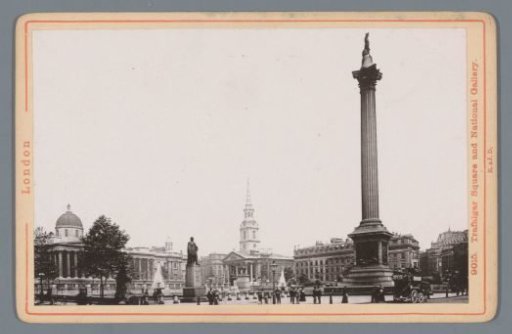 View of Trafalgar Square and the National Gallery in London
