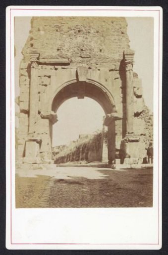 View of the Arch of Drusus and Via Appia in Rome