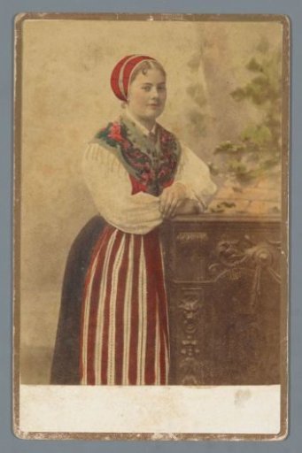 Portrait of an unknown woman in costume from probably Rättvik, Sweden