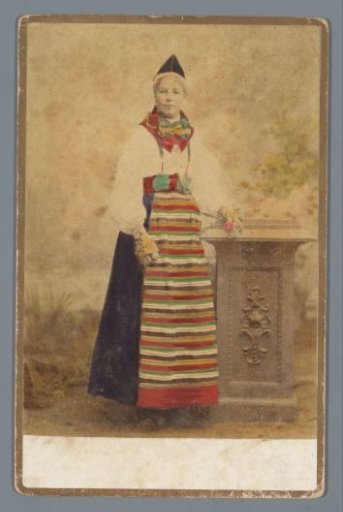 Portrait of an unknown woman in costume from probably Leksand, Sweden