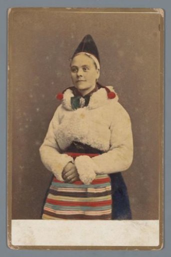 Portrait of an unknown woman in costume from probably Leksand, Sweden