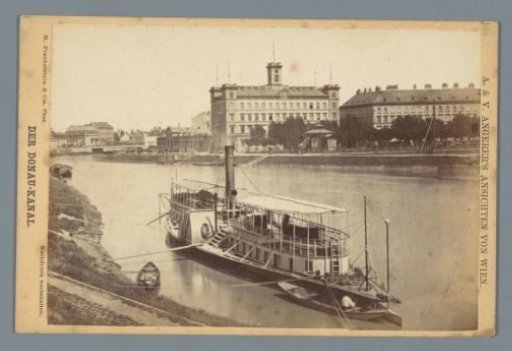 View of the Danube with a Boat in Vienna