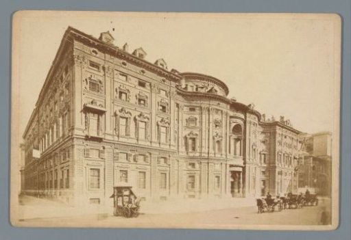 View of the Facade of Palazzo Carignano in Turin