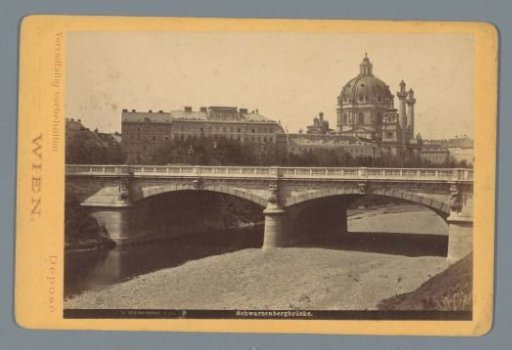 View of the Schwarzenbergbrücke and the Karlskirche in Vienna