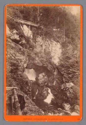 View of the Oberer Gollinger Waterfall in Austria