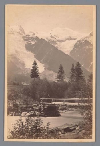 View of the Glacier des Bossons and Mont Blanc