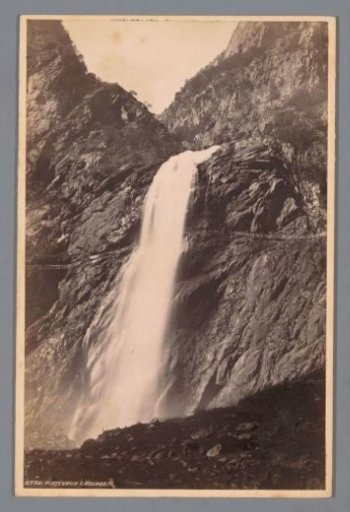 View of a waterfall in Switzerland