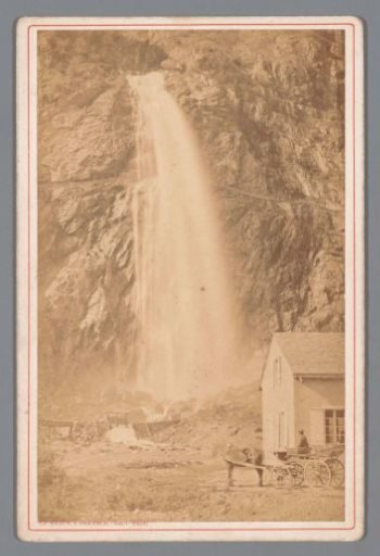 View of the Pissevache waterfall in Switzerland