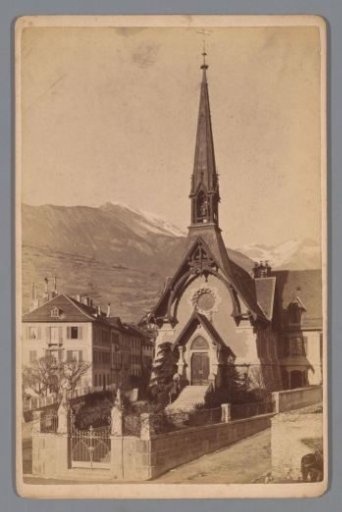 View of a church, probably in Sion in Switzerland
