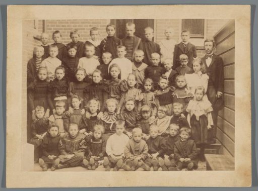 Group Portrait of an Unknown School Class with Boys and Girls