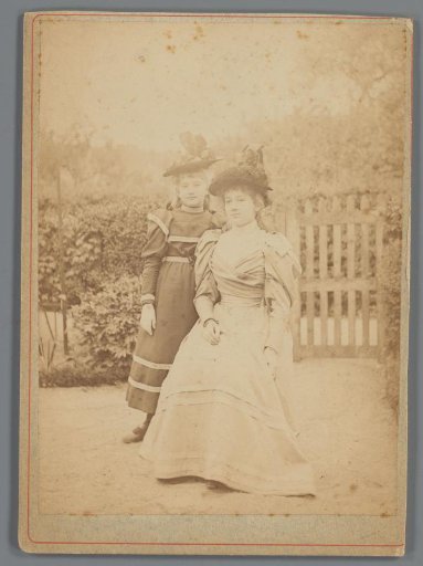 Portrait of Two Unknown Girls with Hats