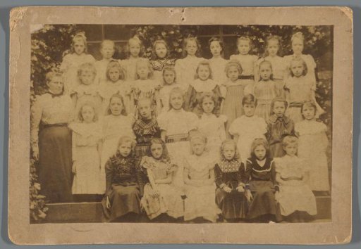 School portrait of an unknown class of girls