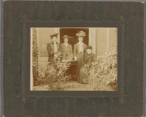Group Portrait of Four Unknown Women in a Garden