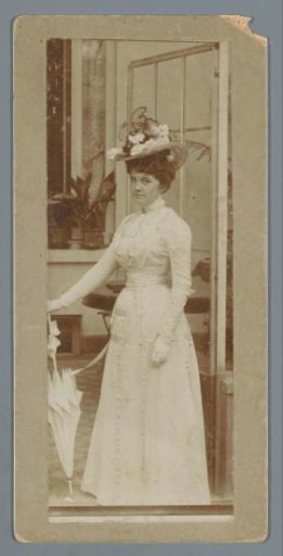 Portrait of an Unknown Woman with an Umbrella in a Conservatory