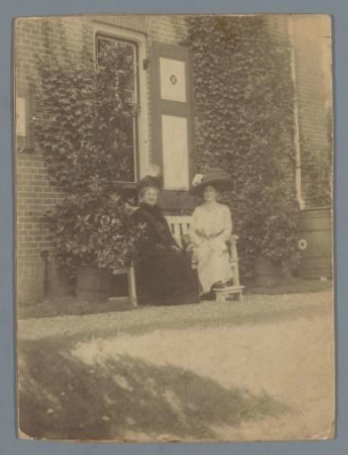 Portrait of Two Unknown Women in a Garden