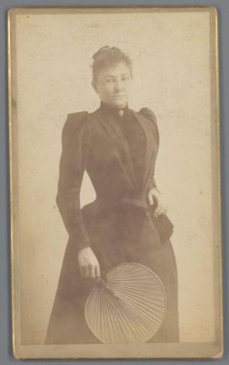 Portrait of an unknown woman with a fan