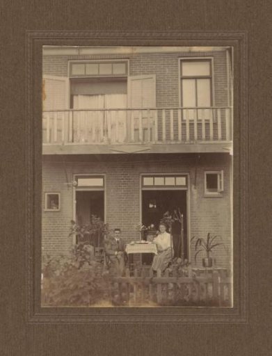 Portrait of an Unknown Married Couple in the Garden of a Residence