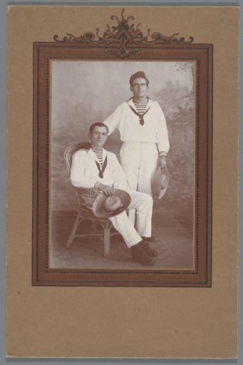 Portrait of two unknown sailors in the Dutch East Indies