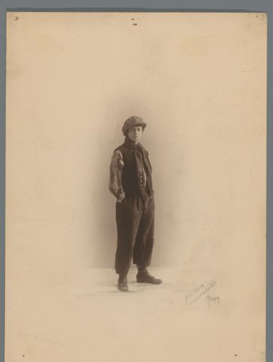 Portrait of an unknown boy, or girl dressed as a boy, with a cigarette