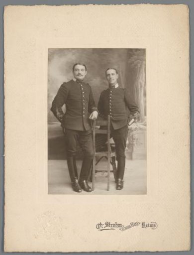 Portrait of Two Unknown Men in Uniform
