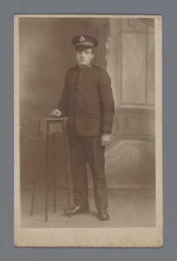 Portrait of an unknown young man in a uniform of the Salvation Army