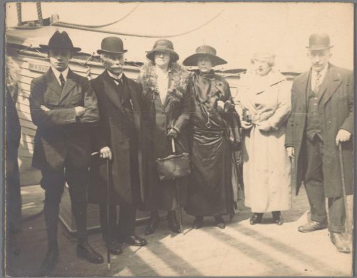 Group Portrait of an Unknown Company on the Deck of a Boat