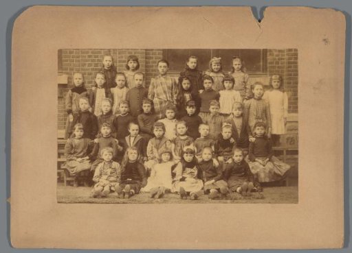 Group portrait of an unknown school class, possibly Belgian