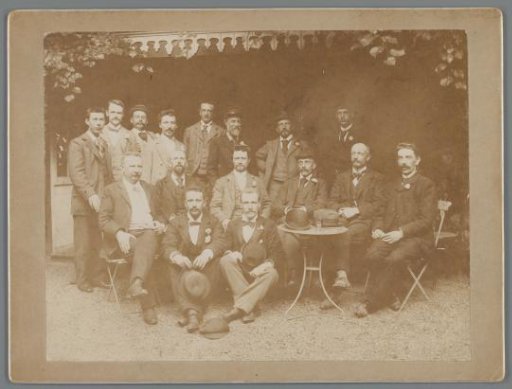 Group portrait of members of the society Architectura et Amicitia, including H.P. Berlage